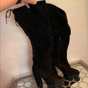 Forever 21 black knee high heels
